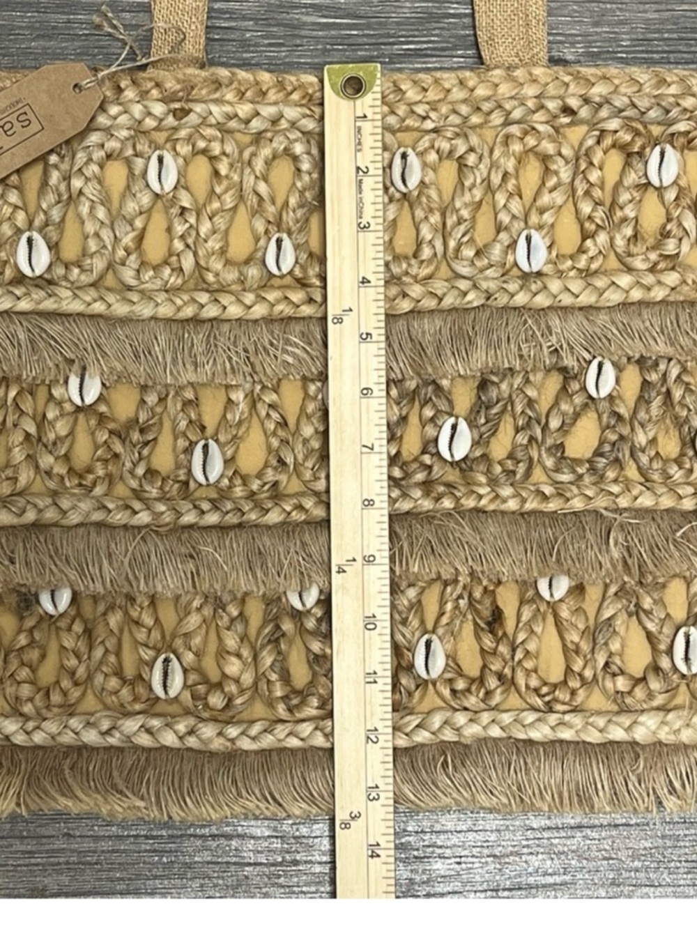 NWT- Salt + Umber Jute Seashell  Woven Tote - Picture 15 of 16